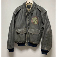 Thumbnail for vintage AVIREX Brown Leather Jacket with graphic