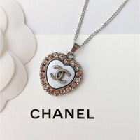 Thumbnail for Chanel CC Heart necklace with silver and pearl