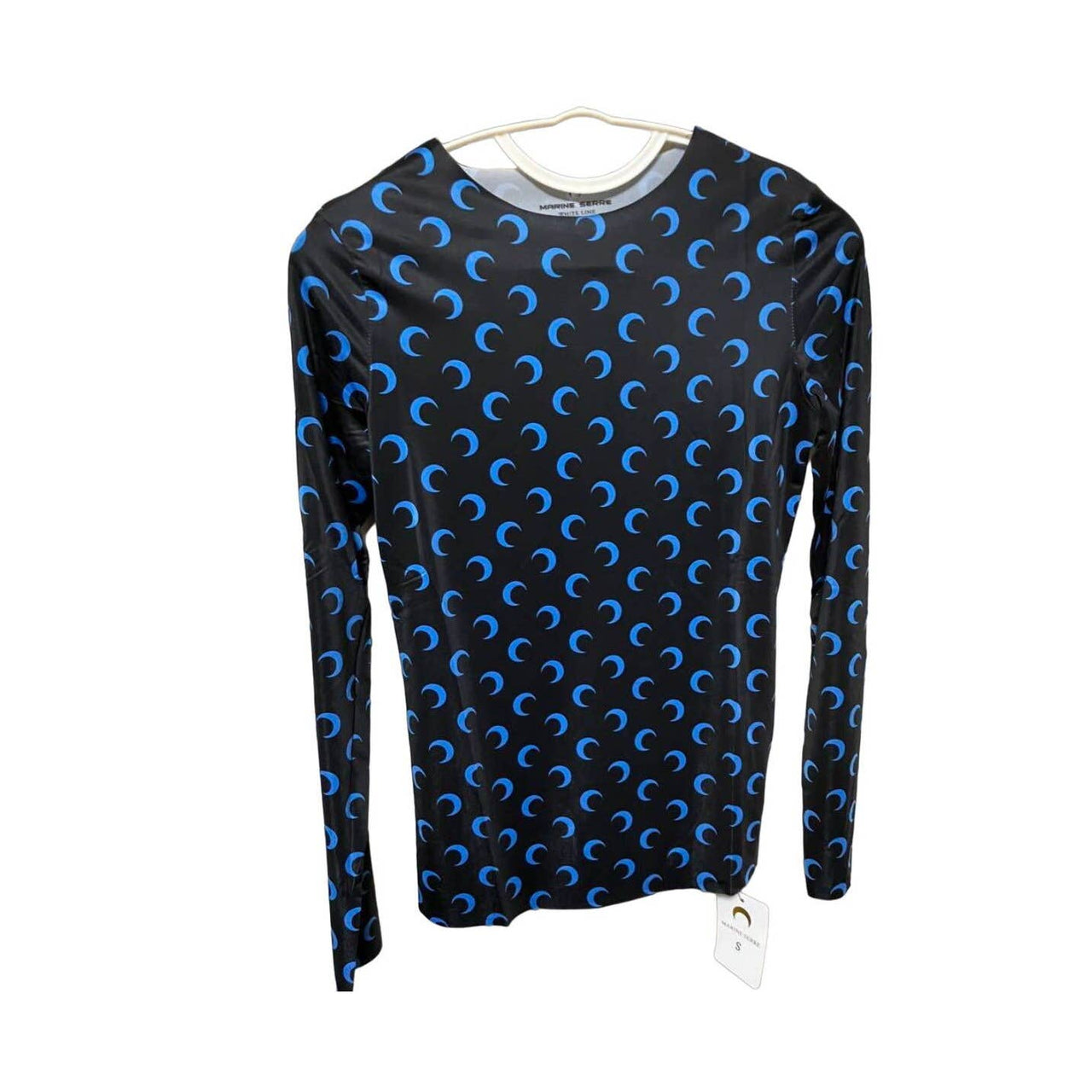 Marine Serre Moon blue crescent moon tight longsleeve