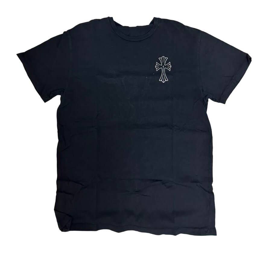 Chrome hearts script cross back logo tee black