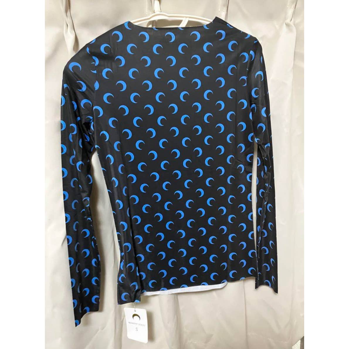 Marine Serre Moon blue crescent moon tight longsleeve