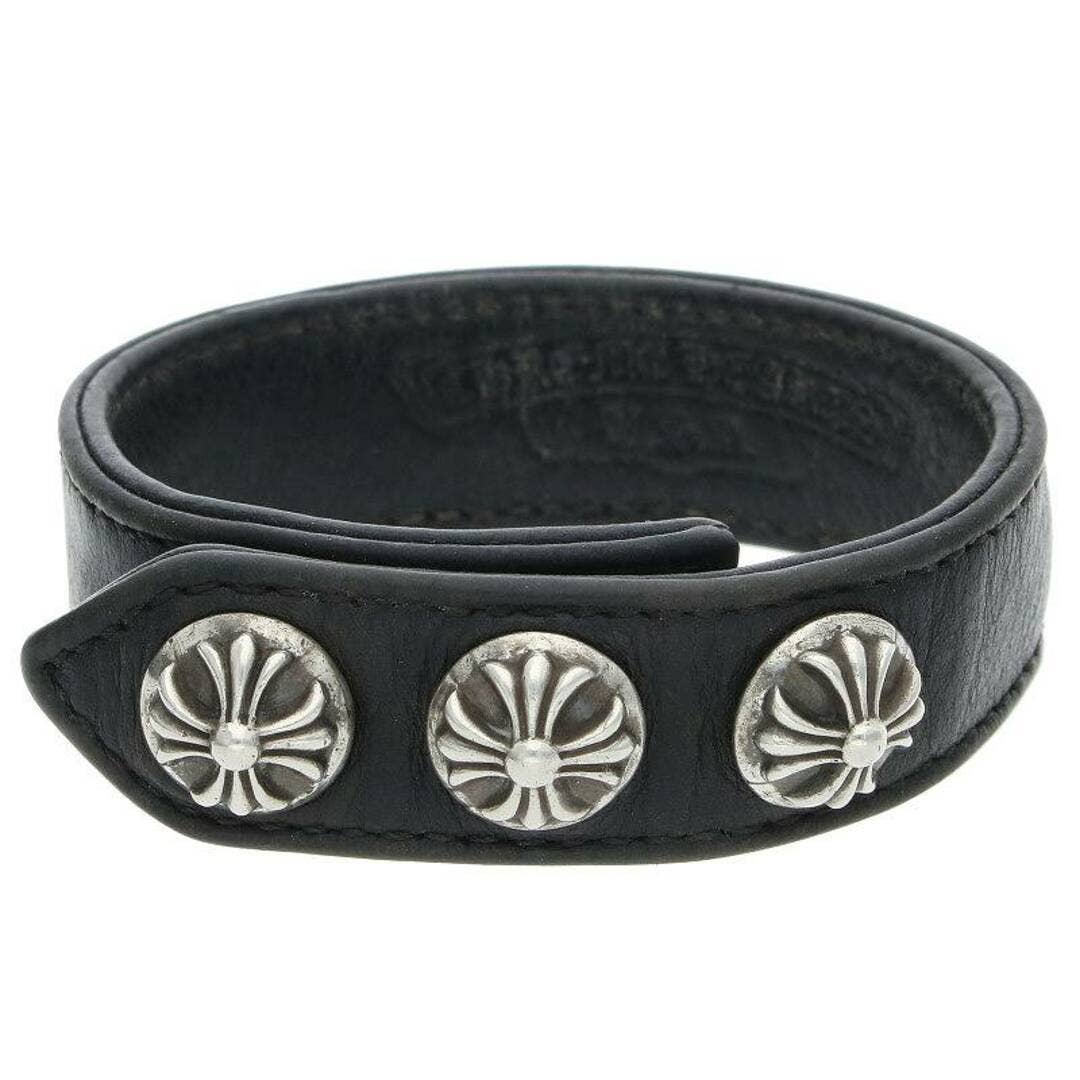 Chrome Hearts Leather Cross Snap Leather Bracelet