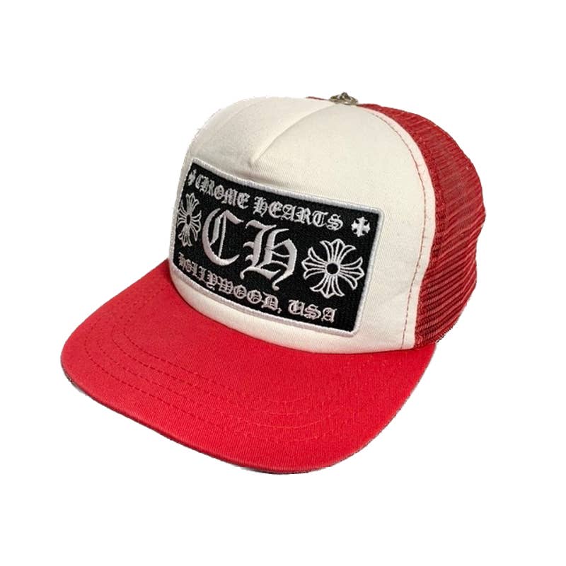 Chrome Hearts CH Hollywood Trucker Cap Red