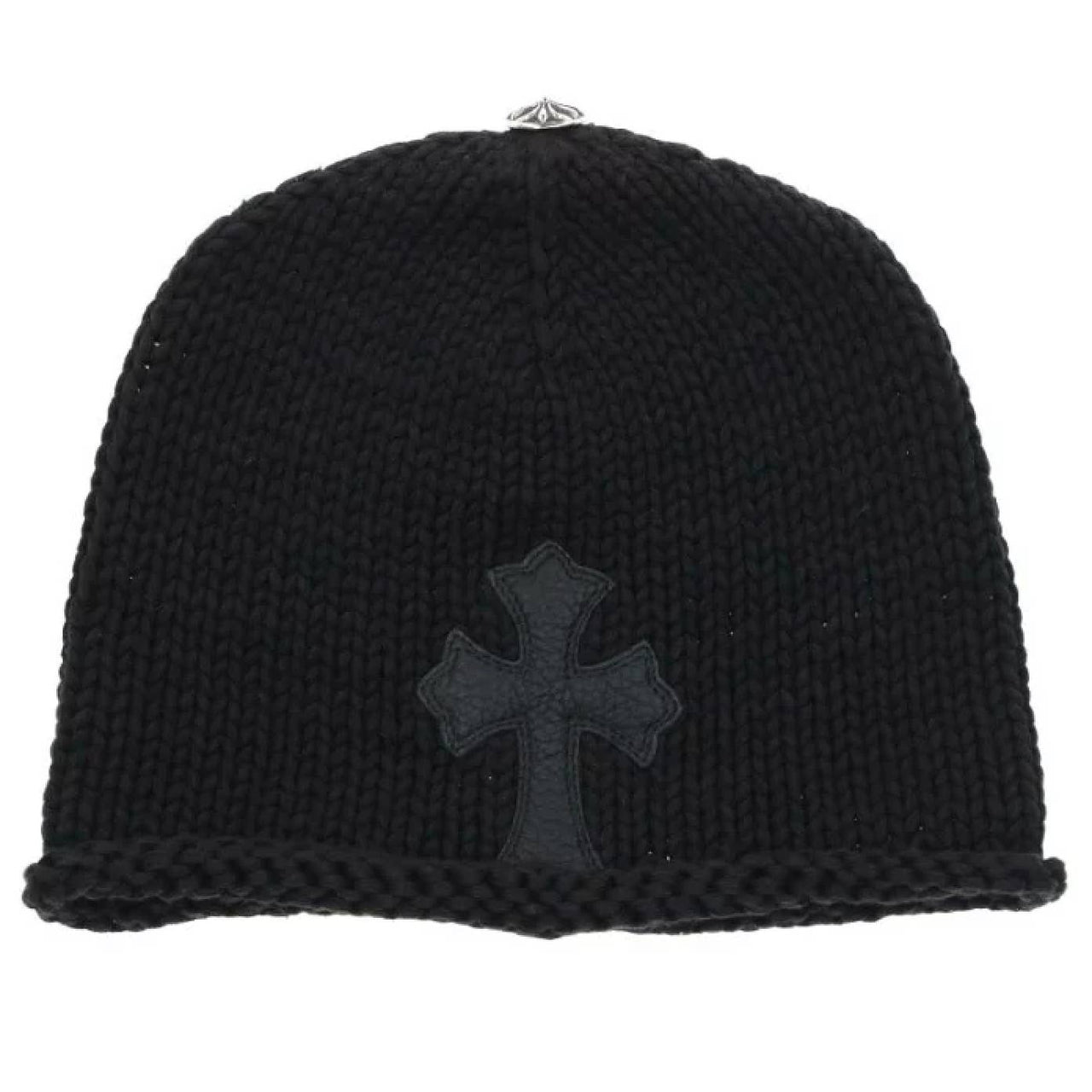 CHROME HEARTS CASH Leather Cross Cashmere Beanie