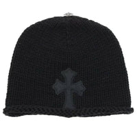 Thumbnail for CHROME HEARTS CASH Leather Cross Cashmere Beanie