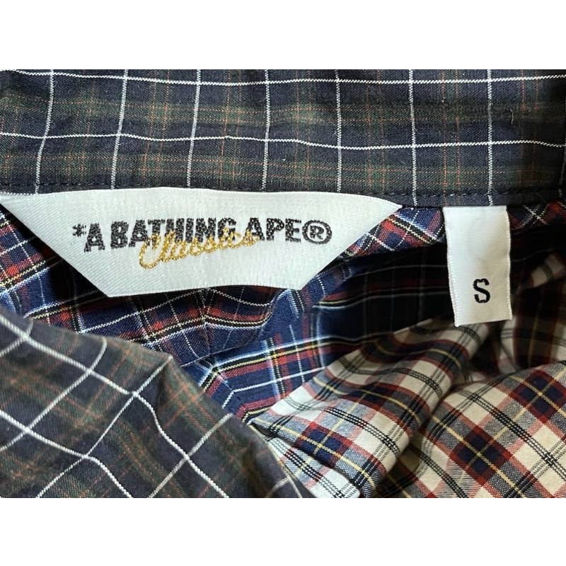 A BATHING APE Patchwork plaid Flannel shirt