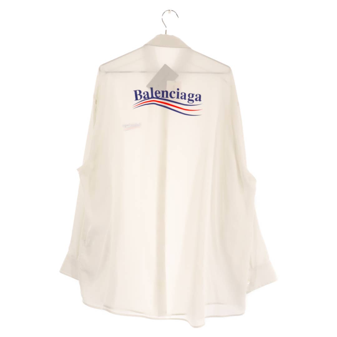 BALENCIAGA SS22 Campaign Logo Long Sleeve Sheer Shirt