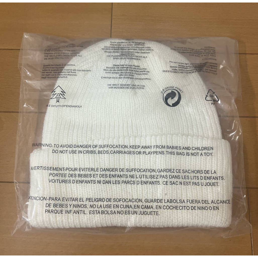 Stone Island Knit Beanie Hat White