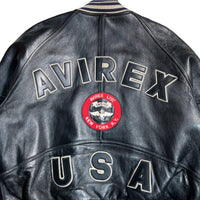 Thumbnail for Rare vintage Avirex USA Chenille spellout leather bomber