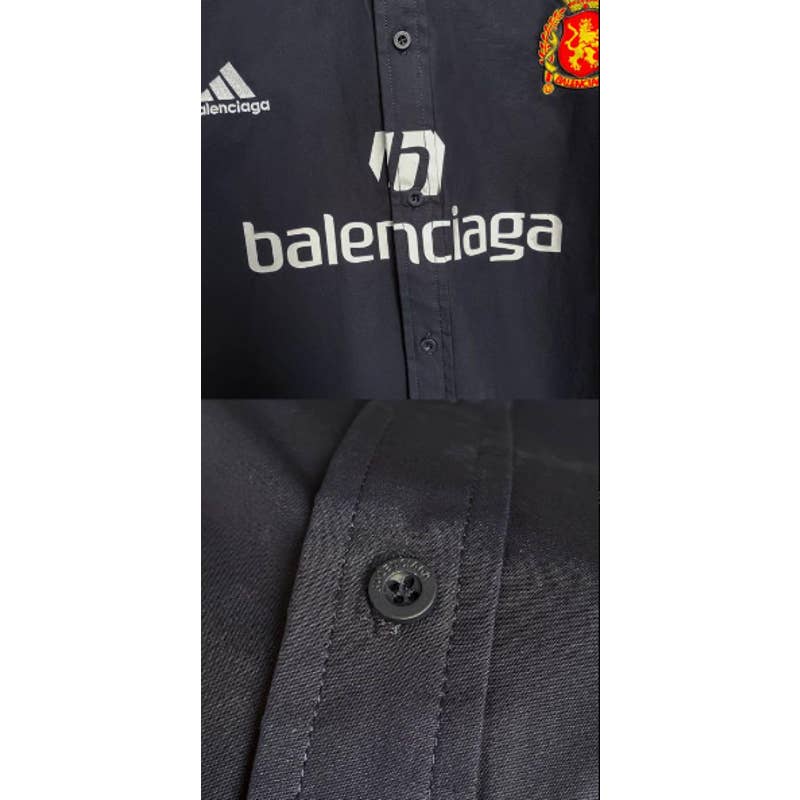 Balenciaga Adidas Soccer Long-Sleeve Button-Up