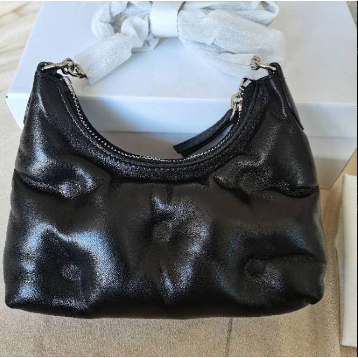 Maison Margiela Glam Slam Nappa Leather Hobo Shoulder Bag