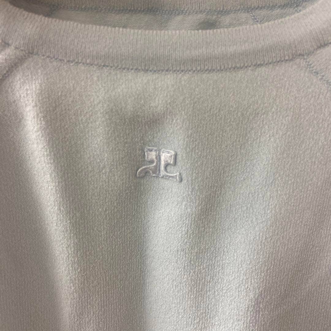 Courrèges Y2K short sleeve knit logo Baby tee