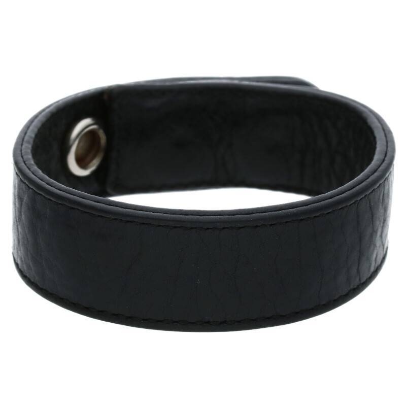 Chrome Hearts Heart 3 Button Snap Leather Bracelet