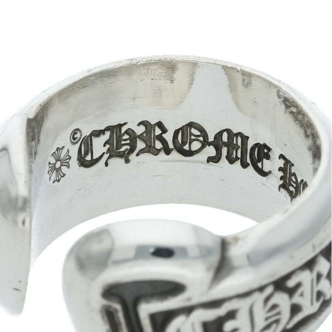 CHROME HEARTS Small Scroll Label Silver Ring