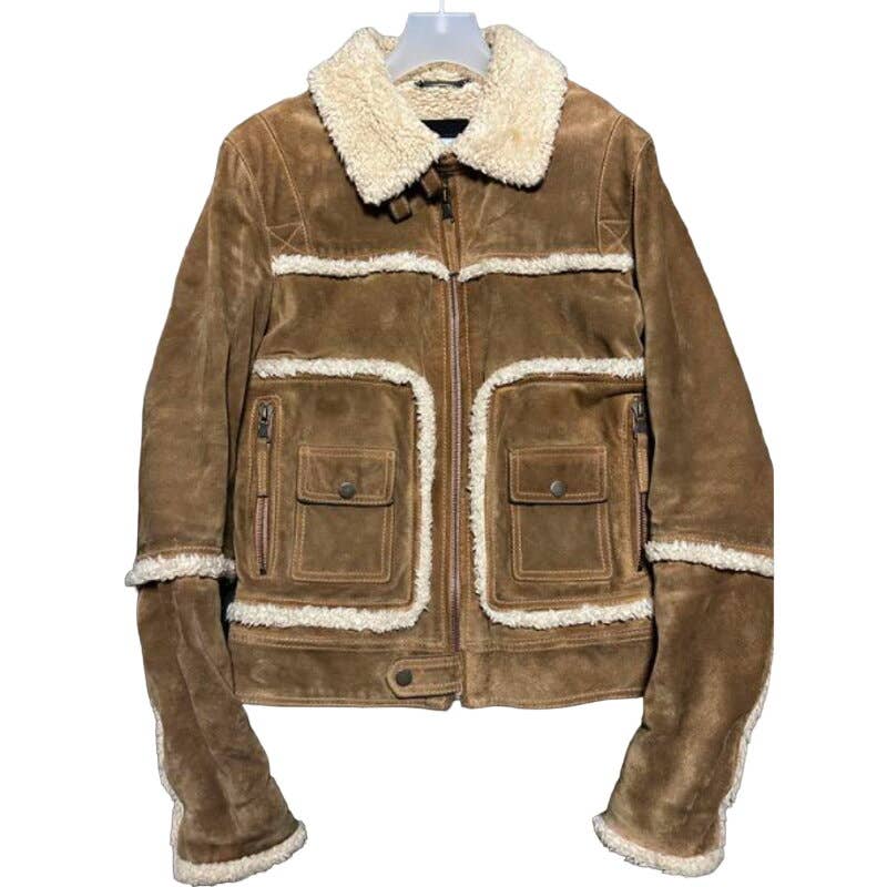 Dolce & Gabbana's Archive Shearling Suede Aviator Jacket