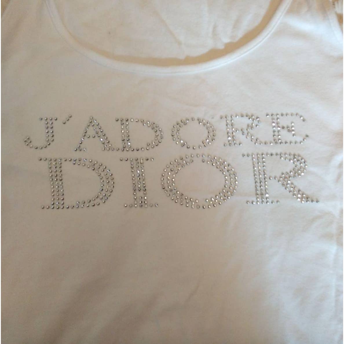 Christian Dior J' Adore rhinestone crystal Dior Tank Top