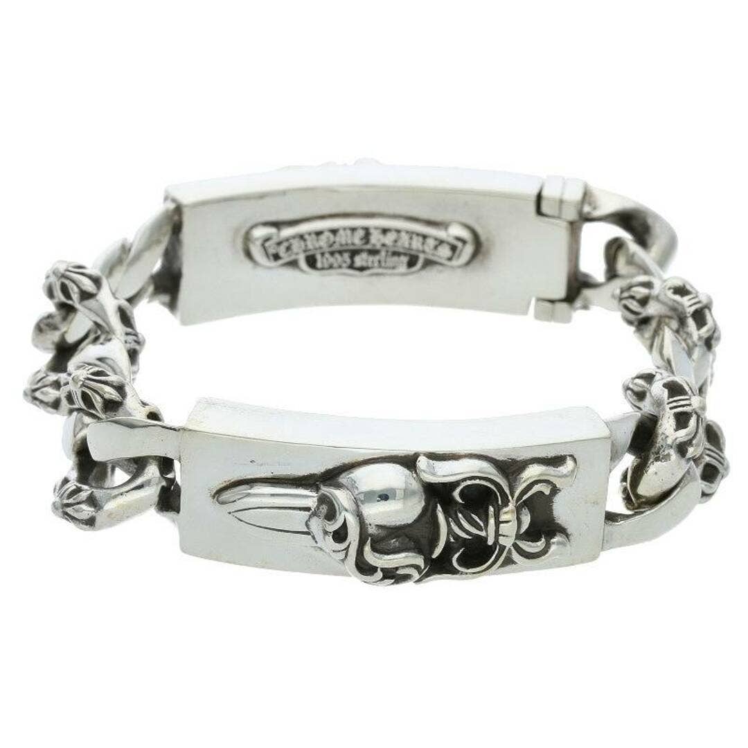 Chrome Hearts Double ID Dagger Heart Silver Bracelet