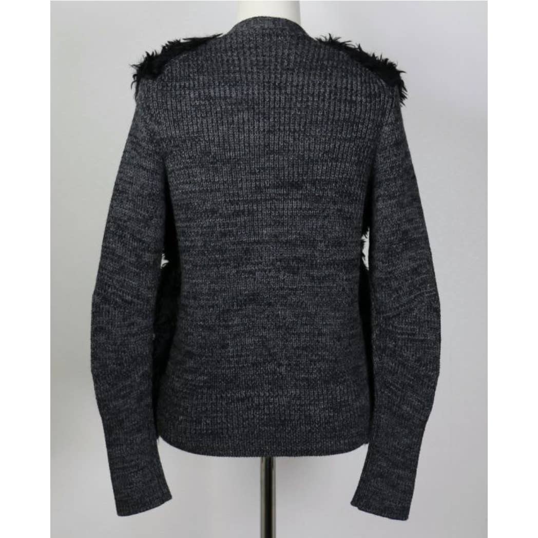 07AW PRADA Mohair Cotton Switch Wool Knit Cardigan 42