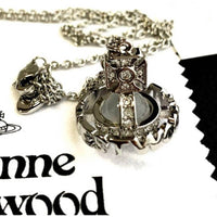 Thumbnail for Vivienne Westwood Spellout Ring Orb Necklace Silver