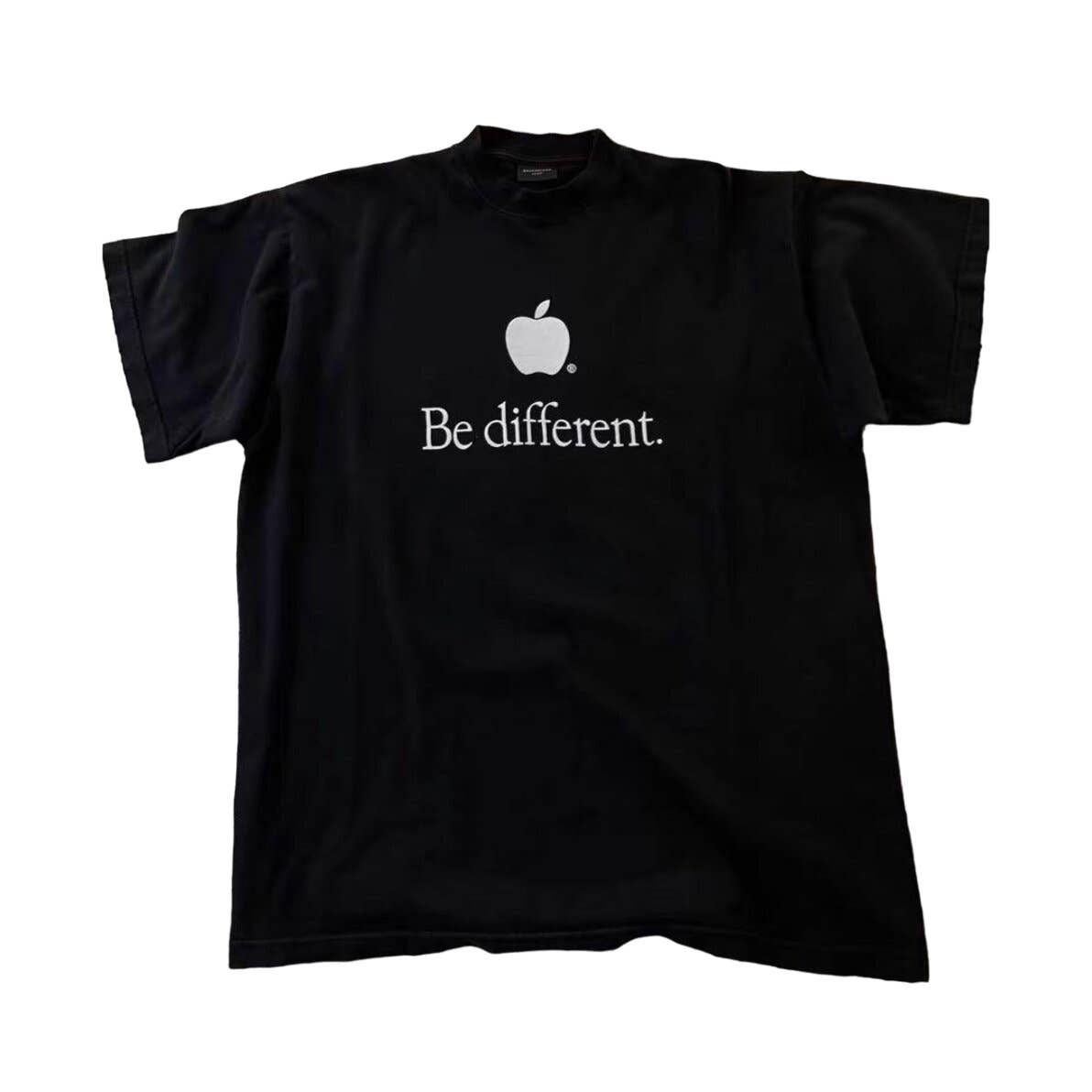 BALENCIAGA AW22 Be different Embroidery T-shirt Apple