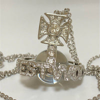 Thumbnail for Vivienne Westwood Crystal Small Spellout Orb Necklace