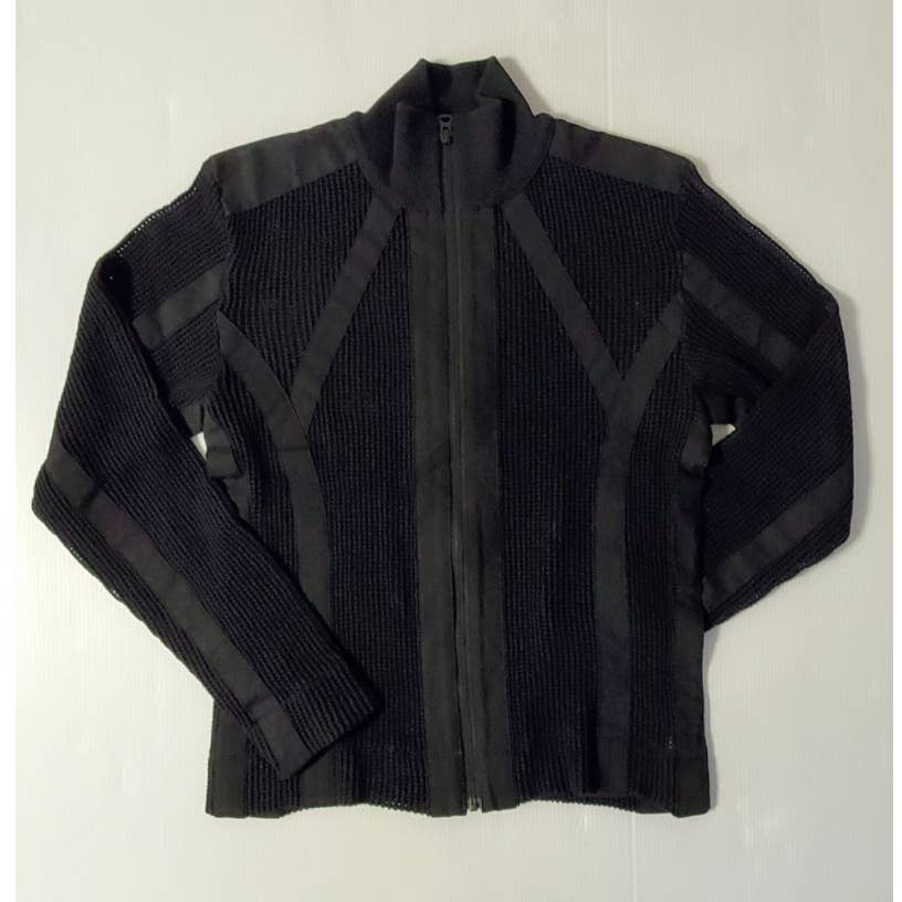 ISSEY MIYAKE Mesh zip up Panelled jacket