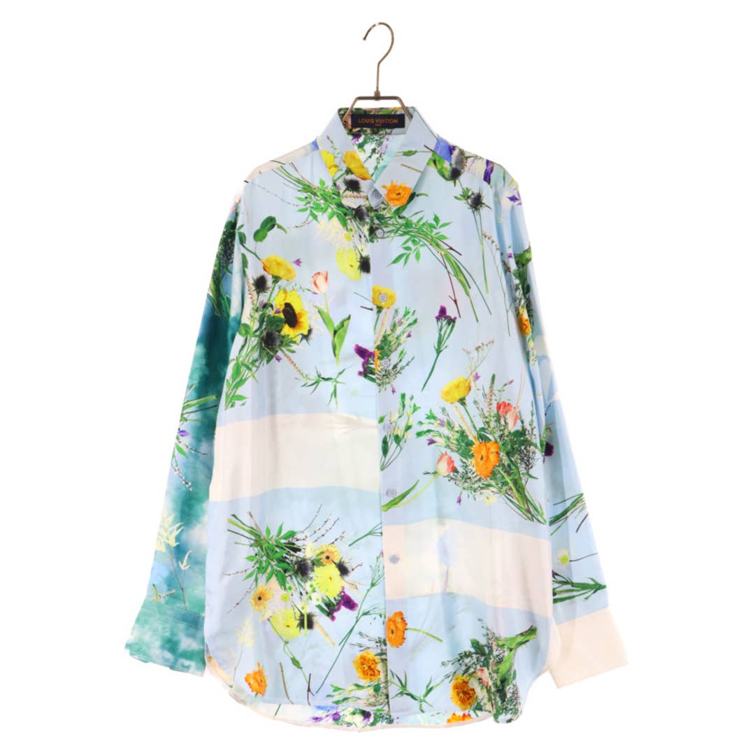 LOUIS VUITTON SS20 Virgil Abloh Silk Flower Patchwork Shirt