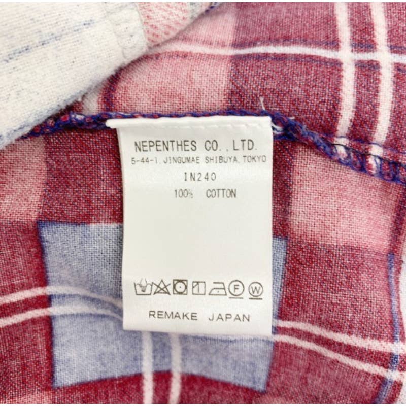 Nepenthes Rebuild by Needles 7CUT check flannel Shirt