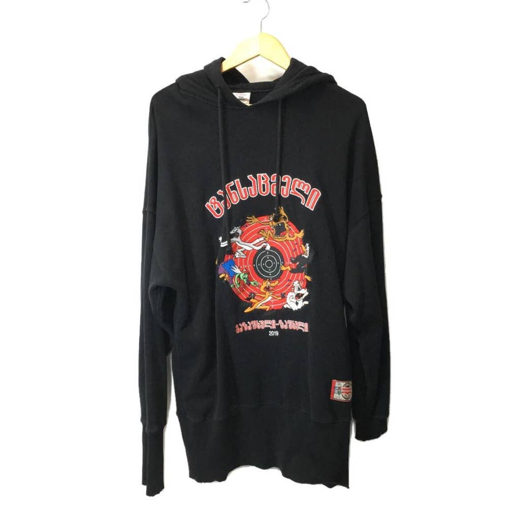 VETEMENTS SS19 Black Cartoon Hoodie