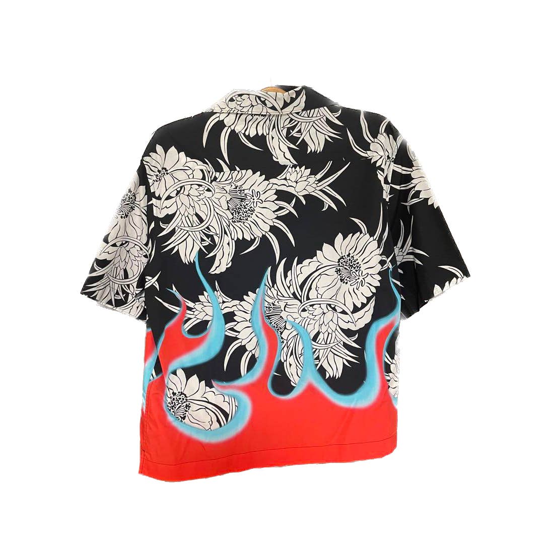 AW18 Prada Floral Aloha Flame Shirt