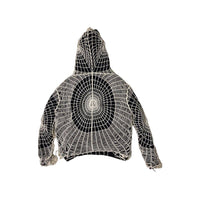 Thumbnail for Mesh Knit Grunge Spiderweb Damage Hoodie Punk y2k streetwear