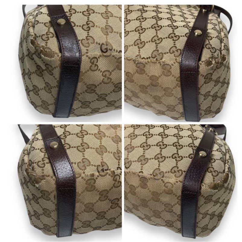 GUCCI GG monogram canvas handbag shoulder tote carry bag