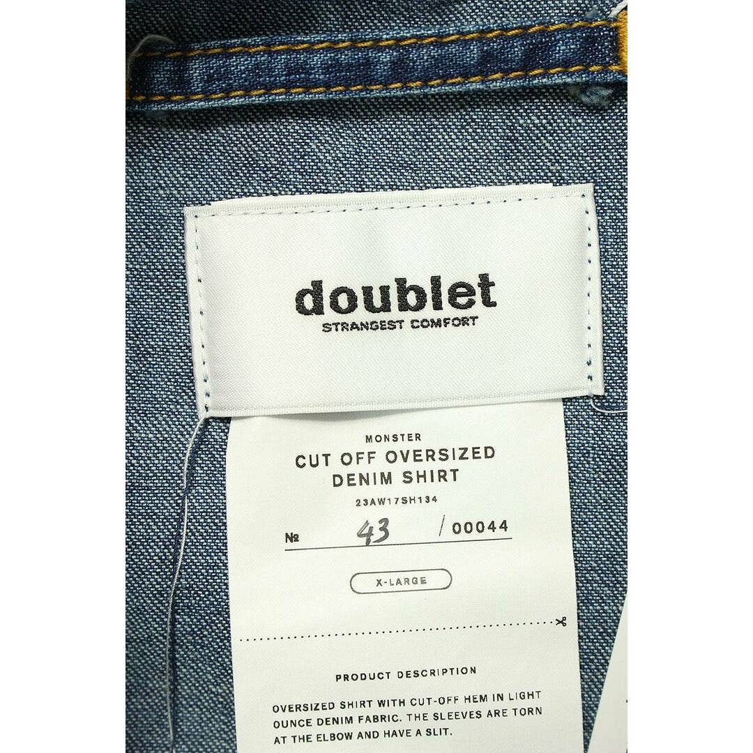 Doublet 23AW Cut-off Oversized denim long sleeve shirt