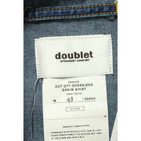 Thumbnail for Doublet 23AW Cut-off Oversized denim long sleeve shirt