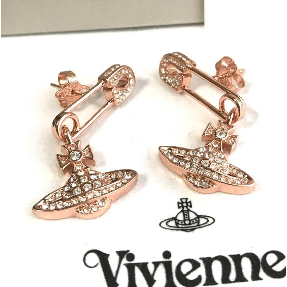 Vivienne Westwood LUCRECE Safety Pin Orb Earrings