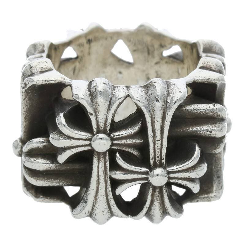 Chrome Hearts Square Cemetery Cross Silver Ring