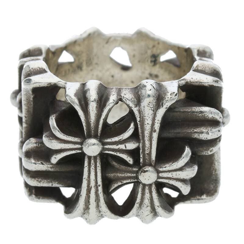 Chrome Hearts Square Cemetery Cross Silver Ring