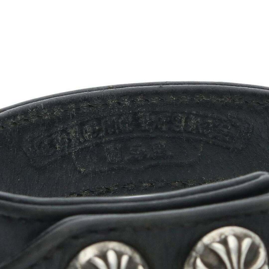 Chrome Hearts Leather Cross Snap Leather Bracelet