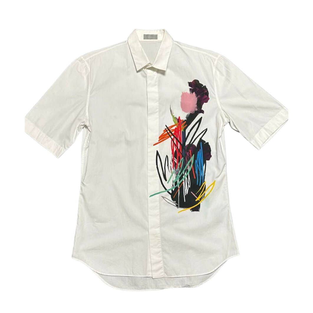 Dior Homme Abstract art painting Print Short Sleeve Shirt