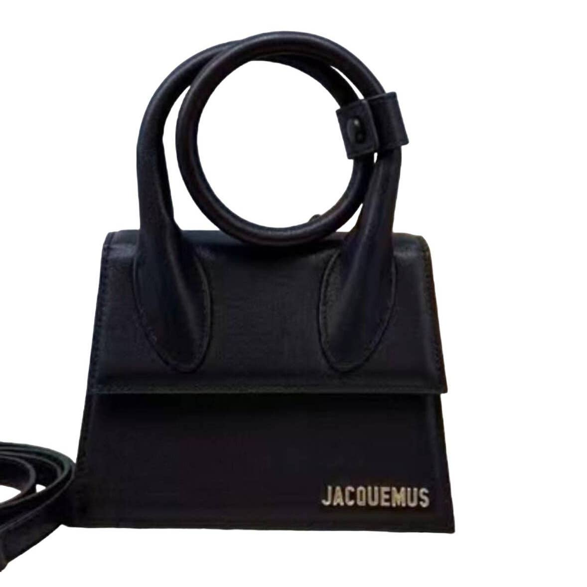 Jacquemus Le Chiquito Noued leather shoulder hand Bag black