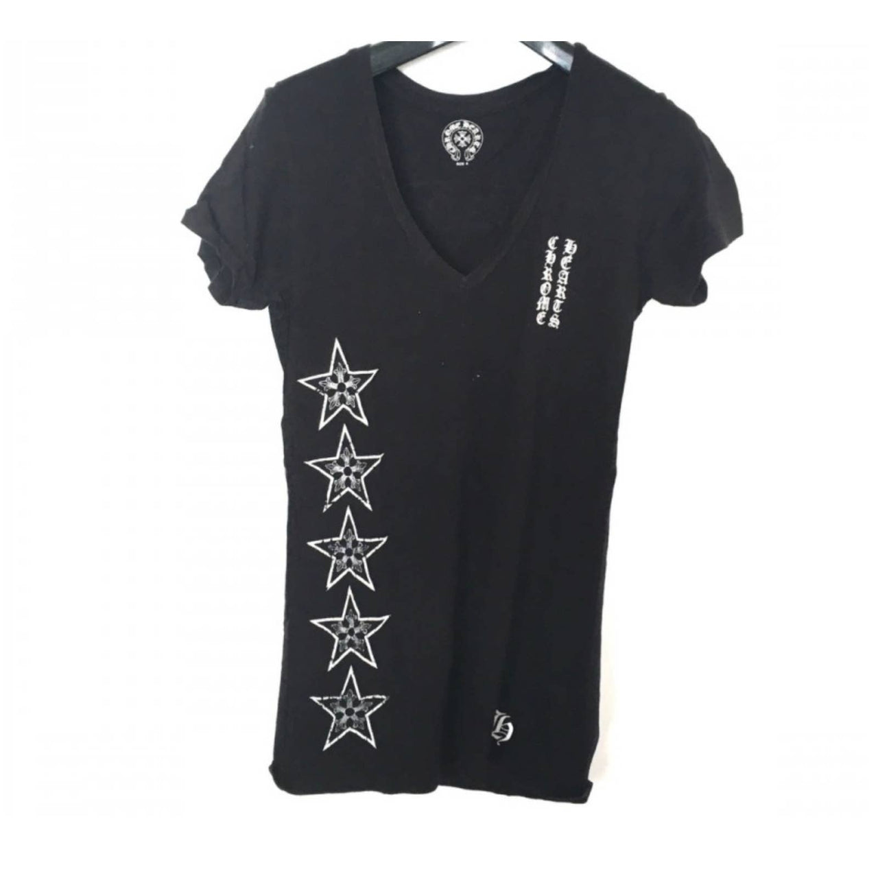 Chrome Hearts Star Short Sleeve Cut and Sew V-Neck