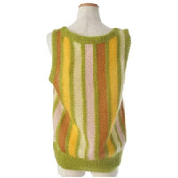 Thumbnail for Miu Mohair Mixed Stripe Knit Tank Top vest