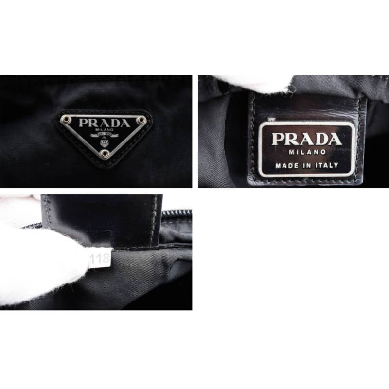 Prada Nylon Triangle Plaque Crossbody Messenger Satchel Bag