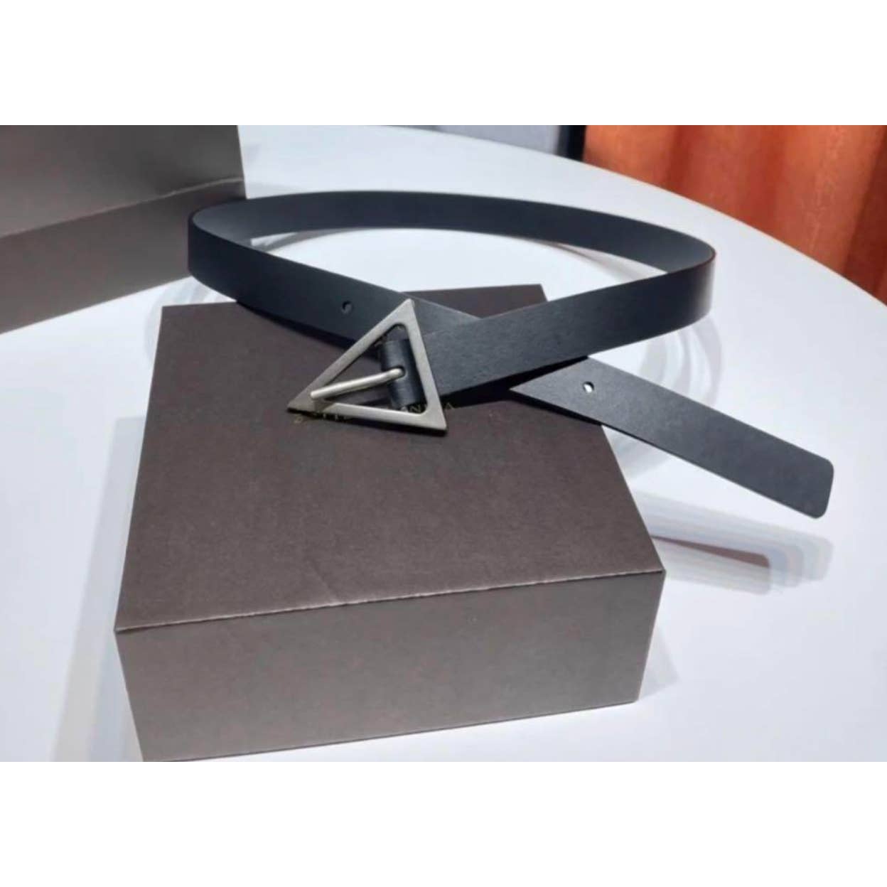 Bottega Veneta Triangle buckle leather belt