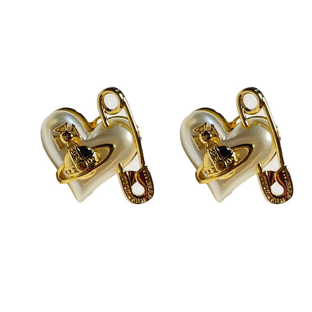 Vivienne Westwood Orietta Safety Pin Orb Earrings