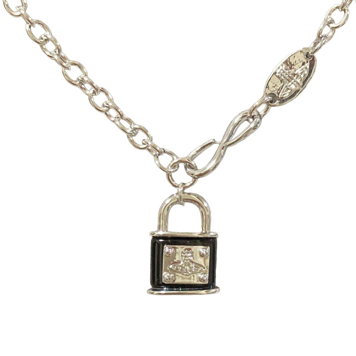 Vivienne Westwood Padlock lock Orb Necklace