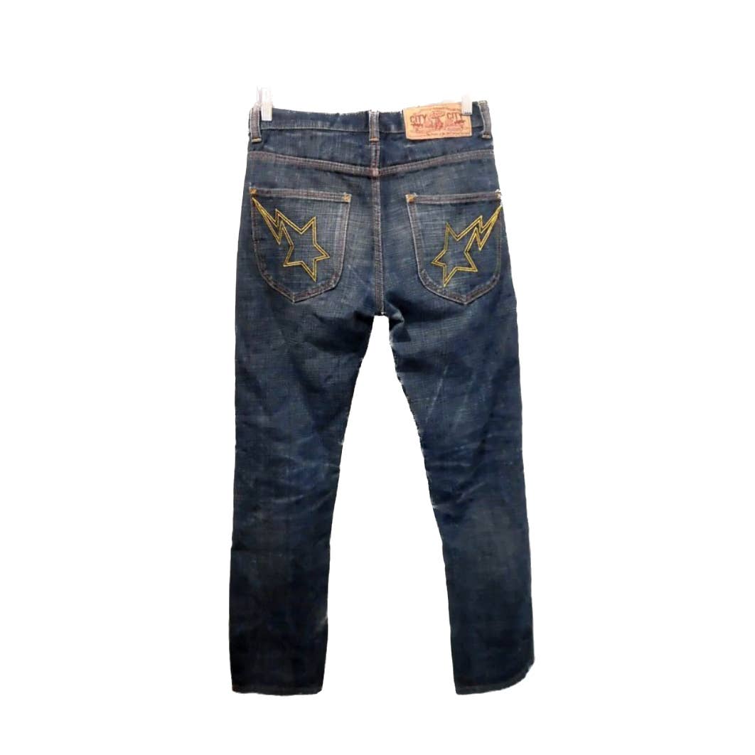 A BATHING APE BAPE Star Embroidery Denim Jeans