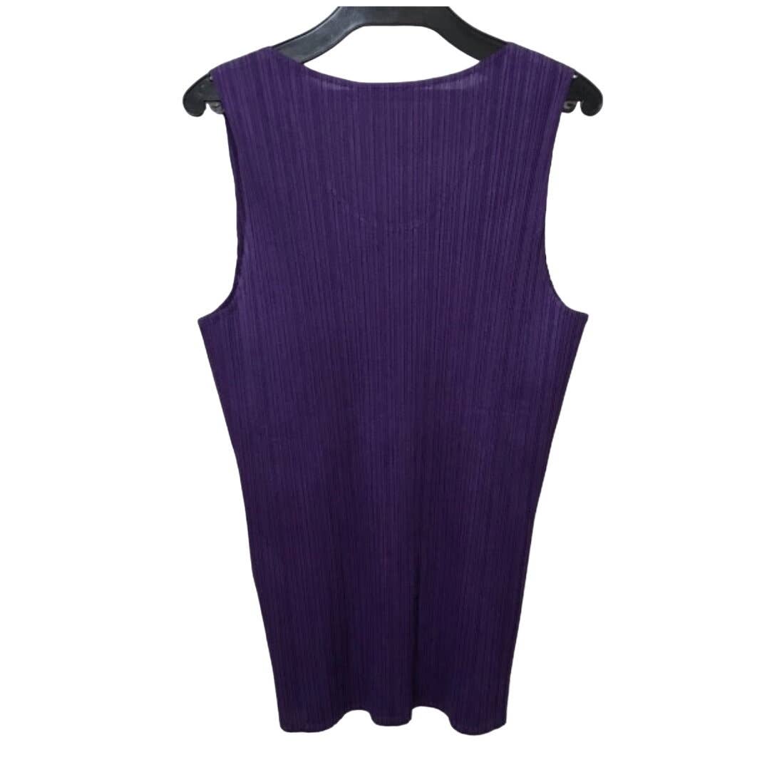 Issey Miyake Pleats Please pleated Tank Top vest Purple