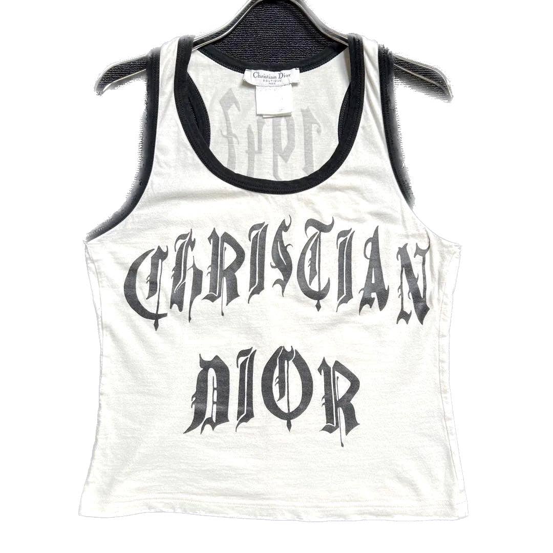 Christian Dior Iconic Gothic Script logo Dior Tank Top