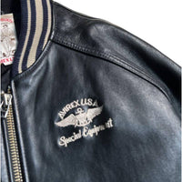 Thumbnail for Rare vintage Avirex USA Chenille spellout leather bomber